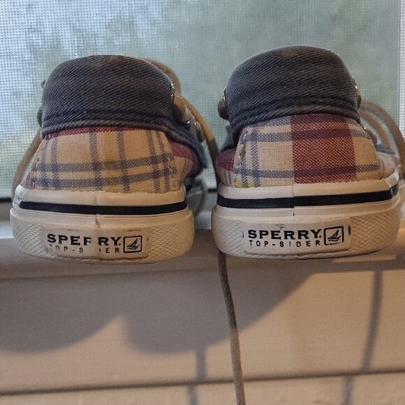 Sperry Kids Plaid Sneakers - Red, Blue, White - Picture 7 of 8